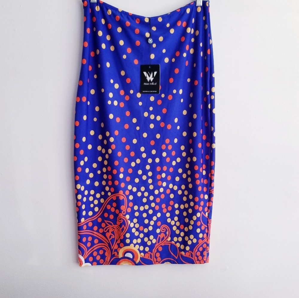 White Mark Blue Polka Dots